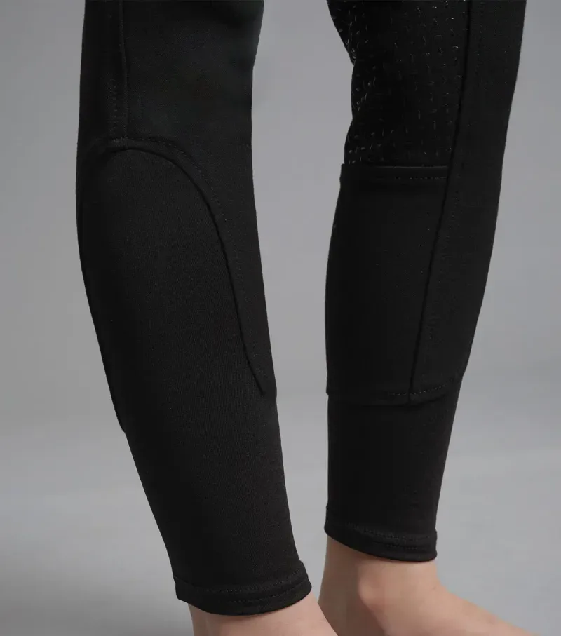 Premier Equine Girls Brava Full Seat Gel Riding Breeches in Black-5