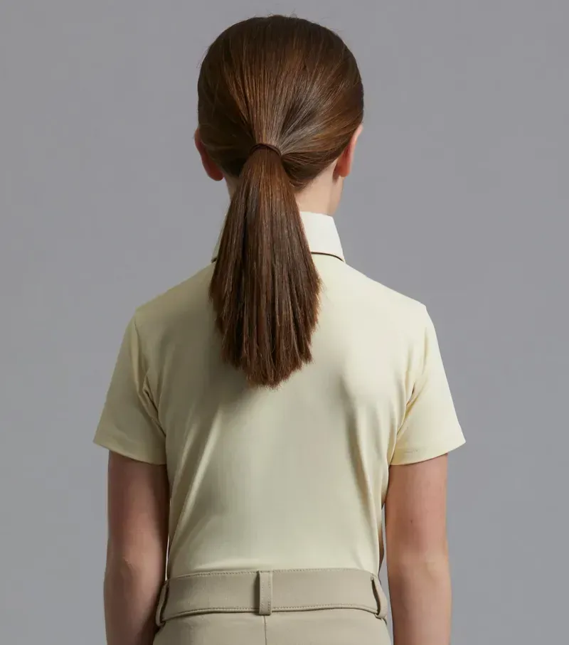 Premier Equine Luciana Girls Short Sleeve Show Shirt in Vanilla-2