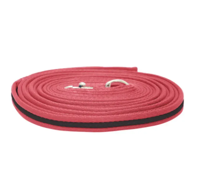 Hy Soft Webbing Lunge Rein in Burgundy/Black