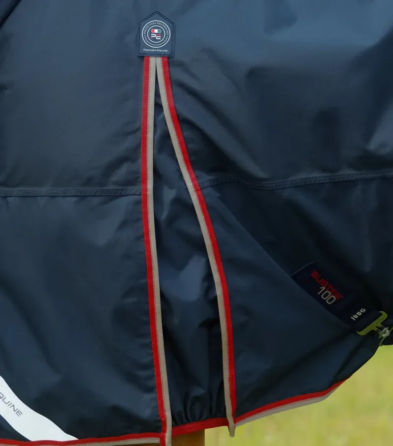 Premier Equine Buster 100g Turnout Rug With Snug-Fit Neck Cover in Navy-3