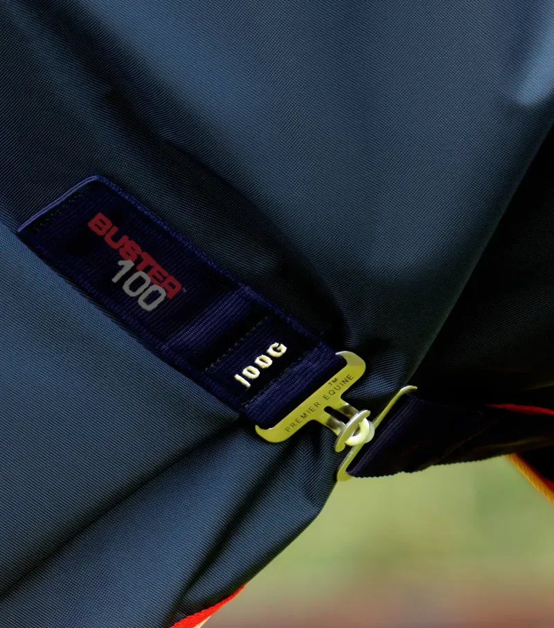 Premier Equine Buster 100g Turnout Rug With Snug-Fit Neck Cover in Navy-4