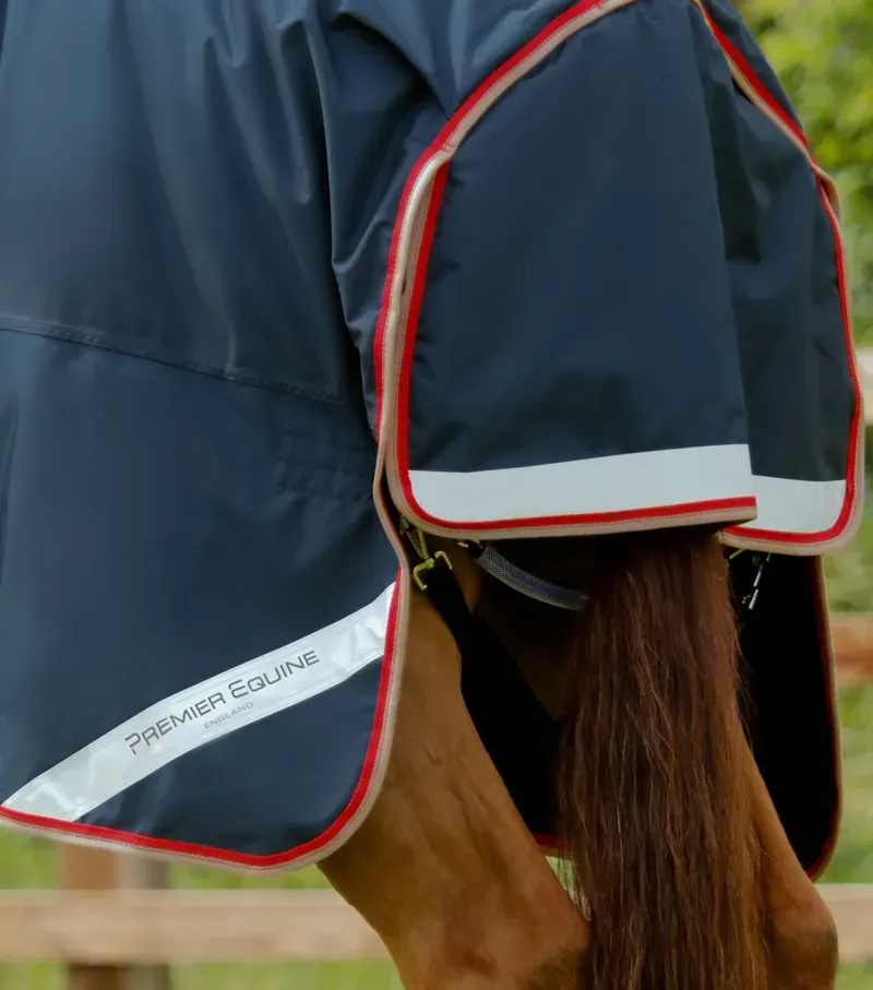 Premier Equine Buster 100g Turnout Rug With Snug-Fit Neck Cover in Navy-5