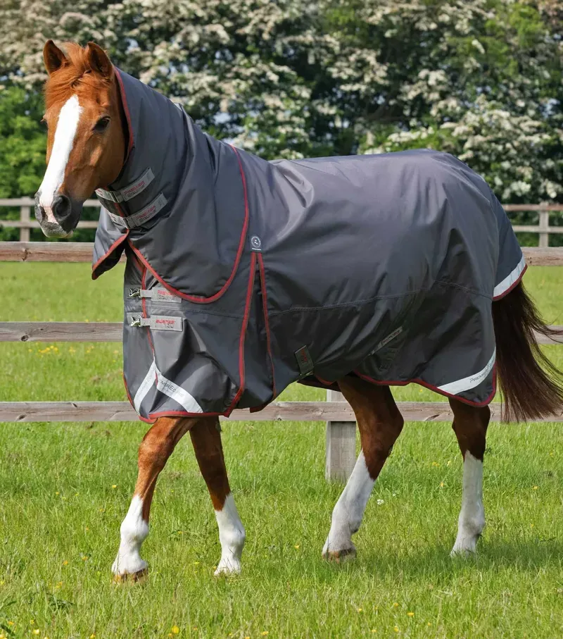 Premier Equine Buster 150g Turnout Rug With Classic Neck Cover in Grey