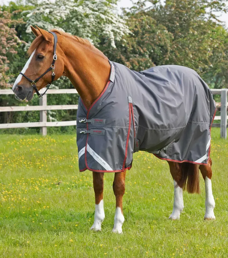 Premier Equine Buster 150g Turnout Rug With Classic Neck Cover in Grey-2