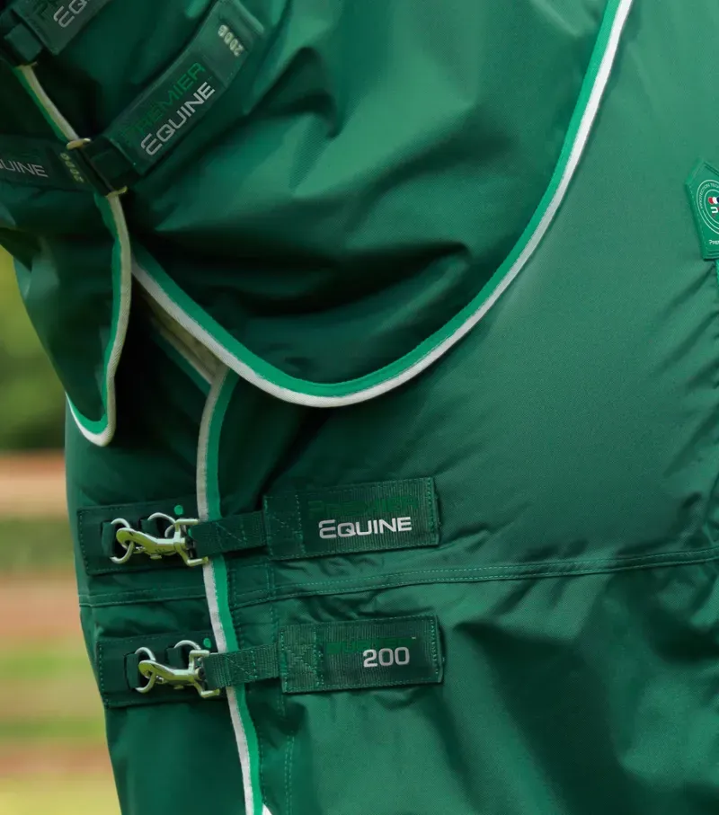 Premier Equine Buster 200g Turnout Rug With Snug-Fit Neck Cover in Green-2