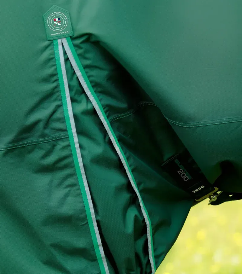 Premier Equine Buster 200g Turnout Rug With Snug-Fit Neck Cover in Green-3