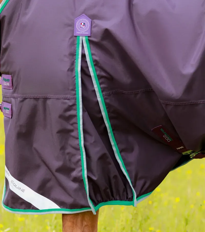 Premier Equine Buster 200g Turnout Rug With Snug-Fit Neck Cover in Purple-3