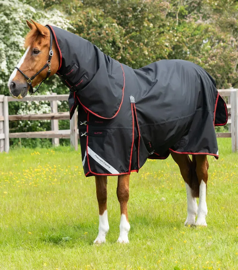 Premier Equine Buster 250g Turnout Rug With Classic Neck Cover in Black