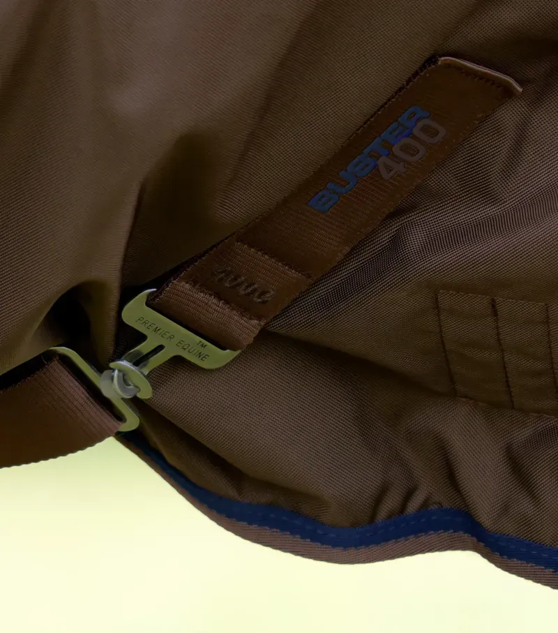 Premier Equine Buster 400g Turnout Rug With Snug-Fit Neck Cover in Brown-4