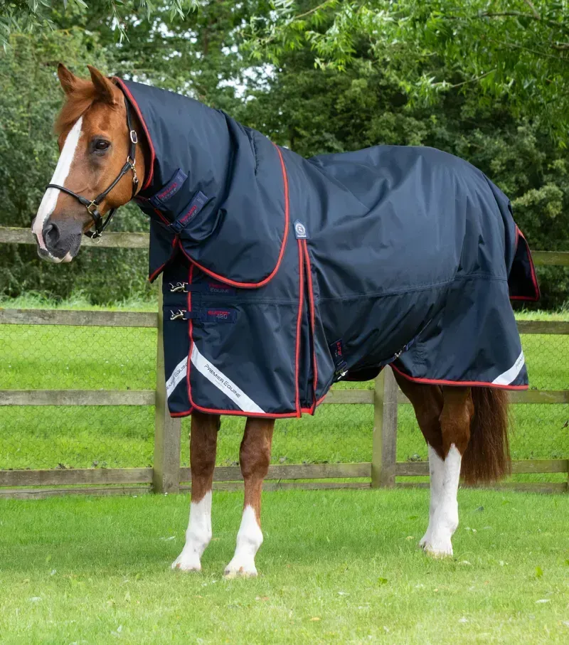 Premier Equine Buster 420g Turnout Rug With Classic Neck Cover in Navy