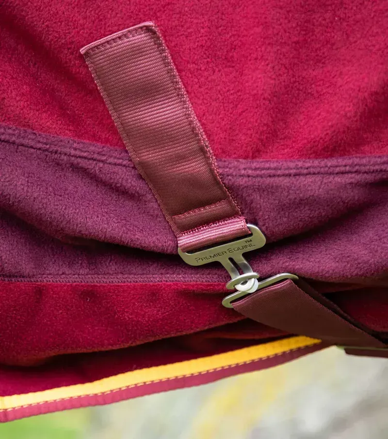 Premier Equine Buster Fleece Cooler Rug Continental Edition in Burgundy-3