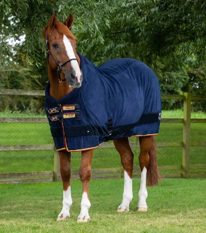 Premier Equine Buster Fleece Cooler Rug Continental Edition in Navy