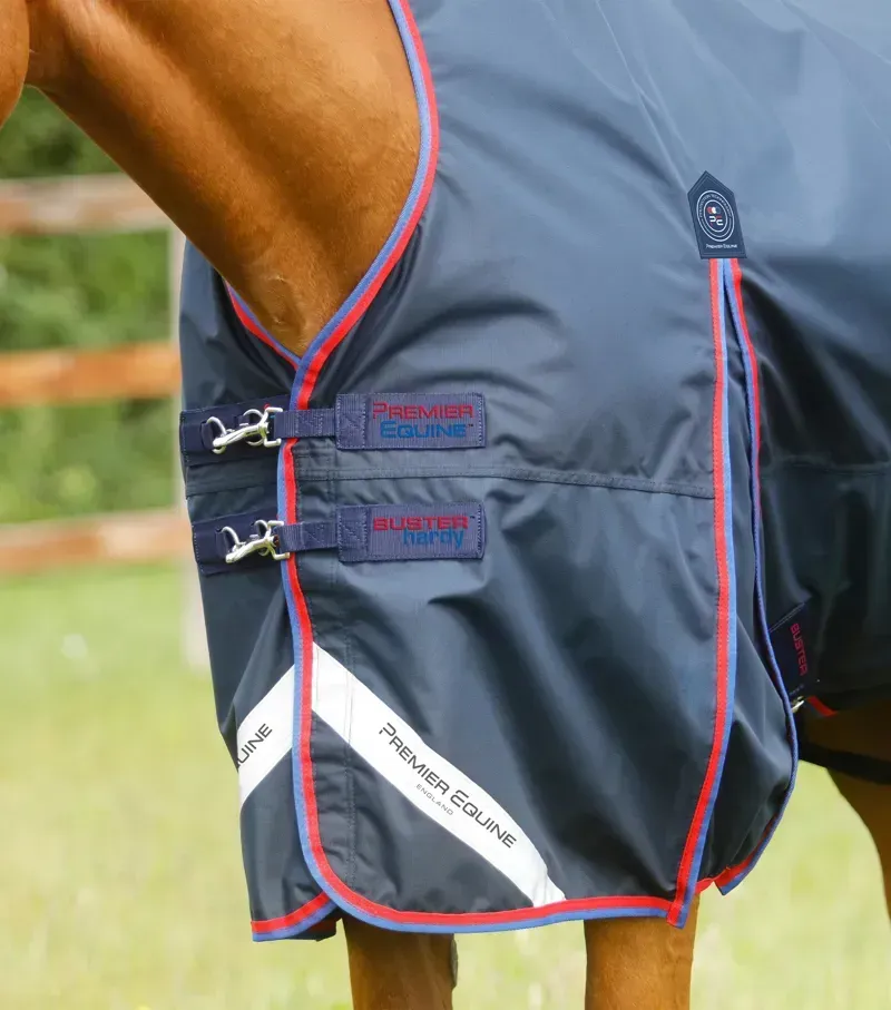 Premier Equine Buster Hardy 0g Half Neck Turnout Rug in Navy-2