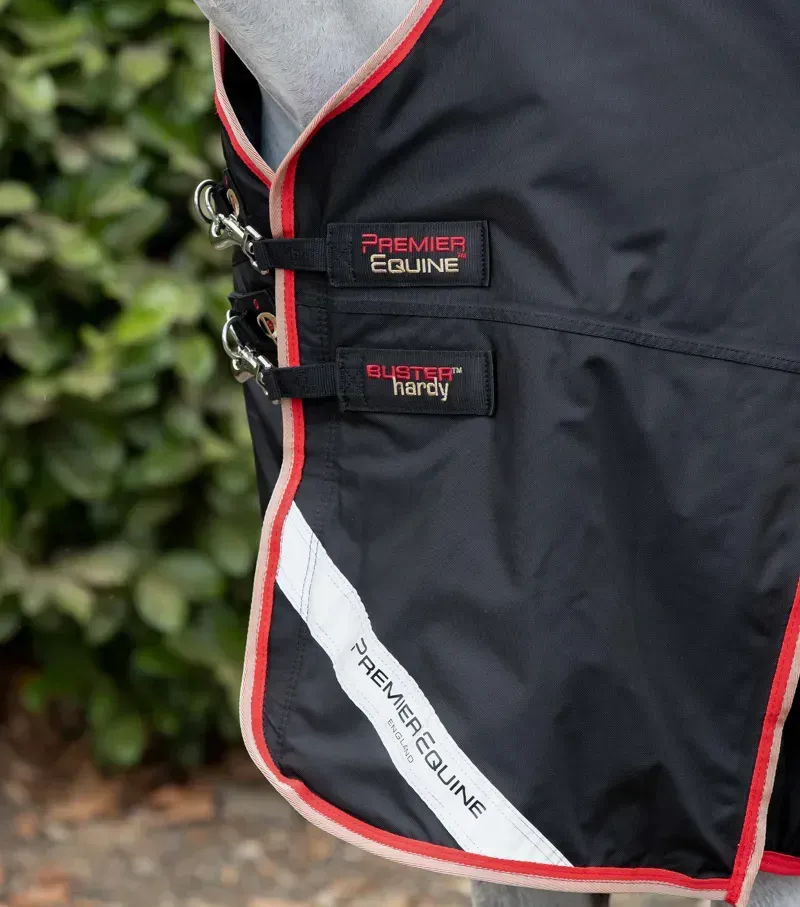 Premier Equine Buster Hardy 100g Half Neck Turnout Rug in Black-4