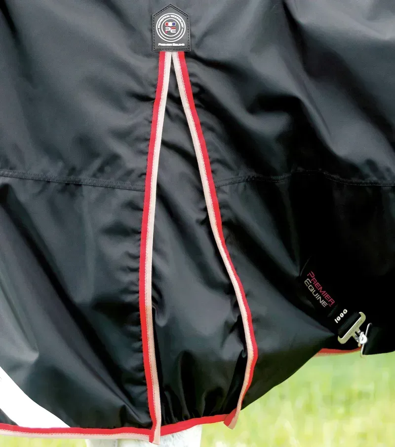 Premier Equine Buster Hardy 100g Half Neck Turnout Rug in Black-2