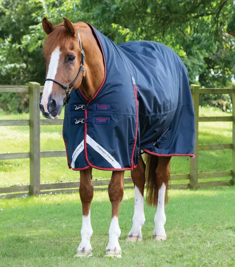 Premier Equine Buster Hardy 200g Half Neck Turnout Rug in Navy