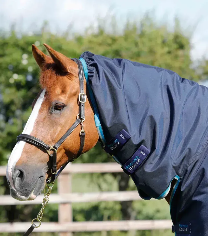 Premier Equine Buster Storm 100g Combo Turnout Rug With Snug-Fit Neck in Navy-1
