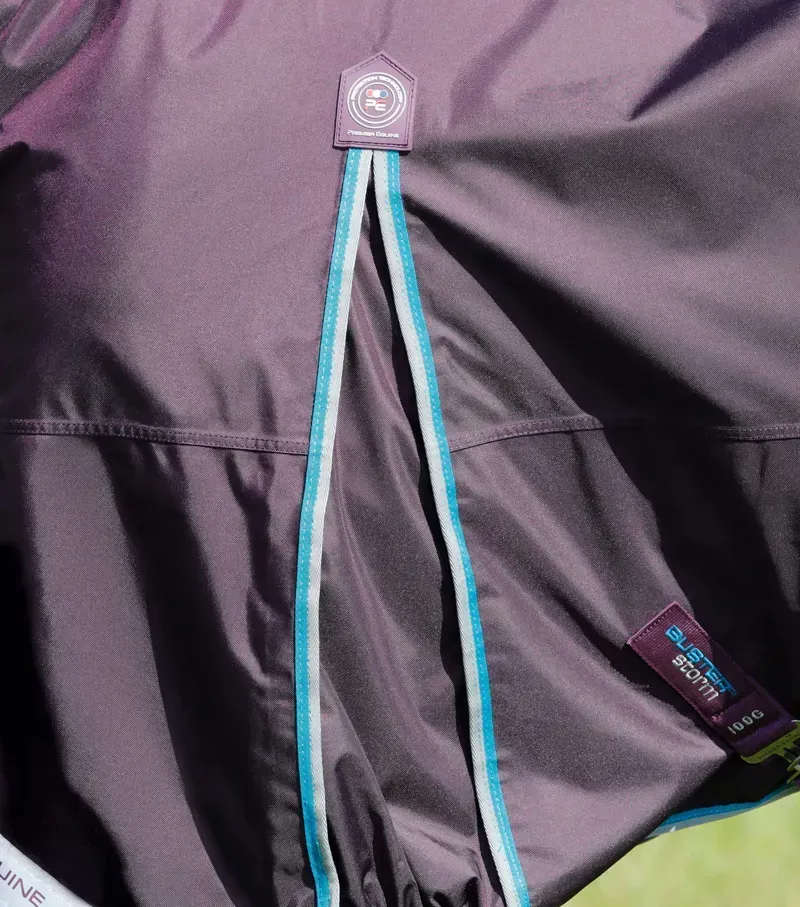 Premier Equine Buster Storm 100g Combo Turnout Rug With Snug-Fit Neck in Purple-3