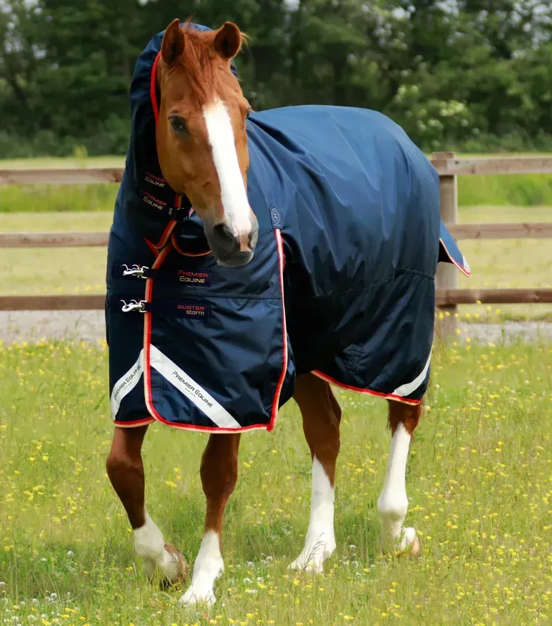 Premier Equine Buster Storm 200g Combo Turnout Rug With Snug-Fit Neck in Navy
