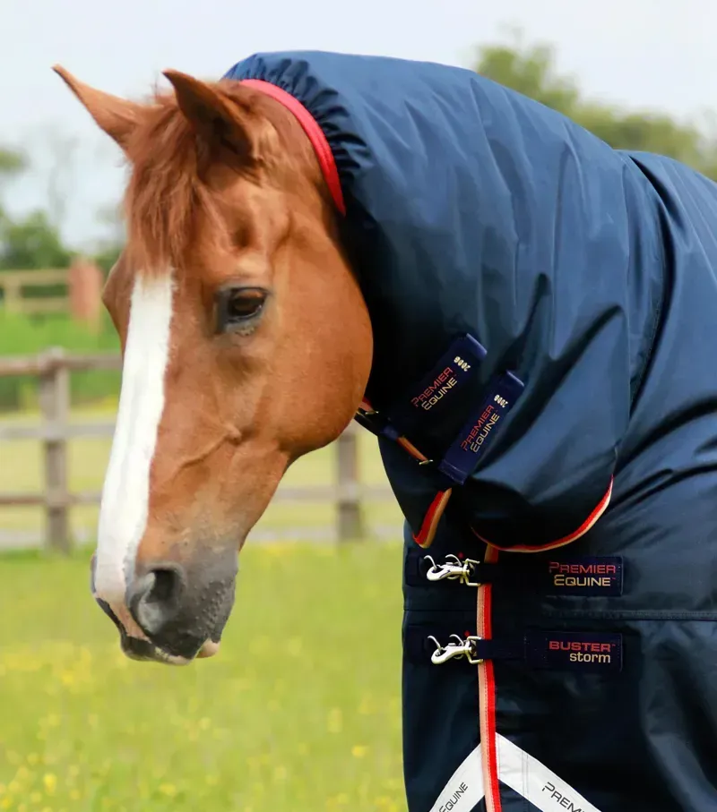 Premier Equine Buster Storm 200g Combo Turnout Rug With Snug-Fit Neck in Navy-1