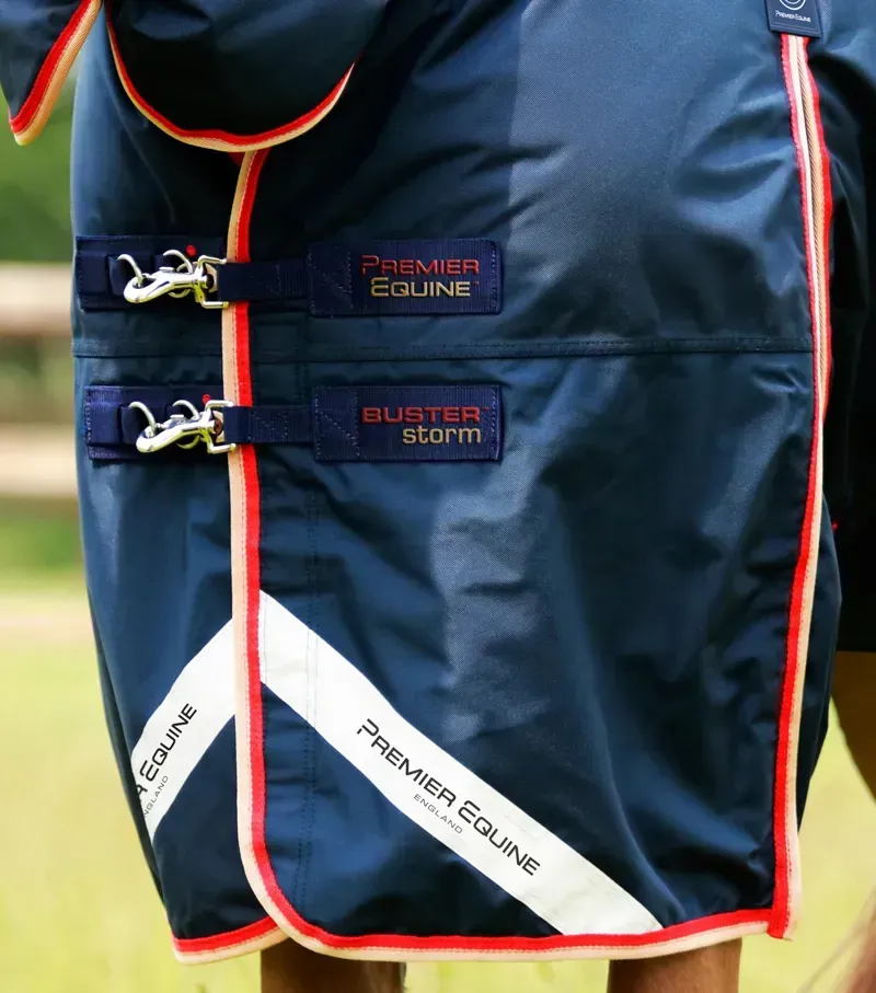 Premier Equine Buster Storm 200g Combo Turnout Rug With Snug-Fit Neck in Navy-2
