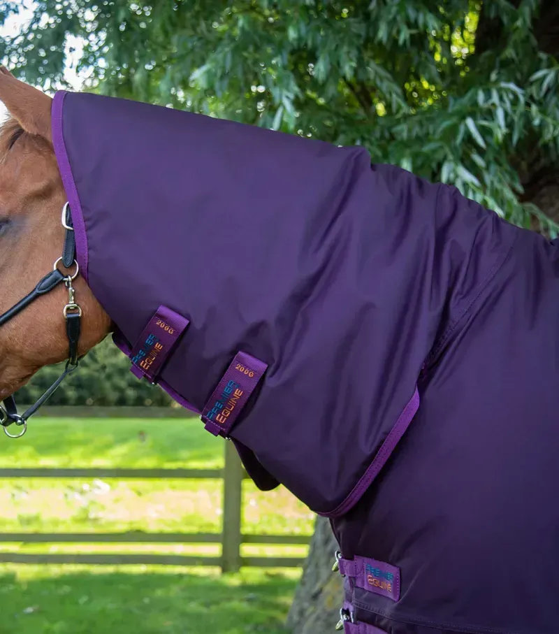 Premier Equine Buster Storm 420g Combo Turnout Rug With Classic Neck in Purple-3