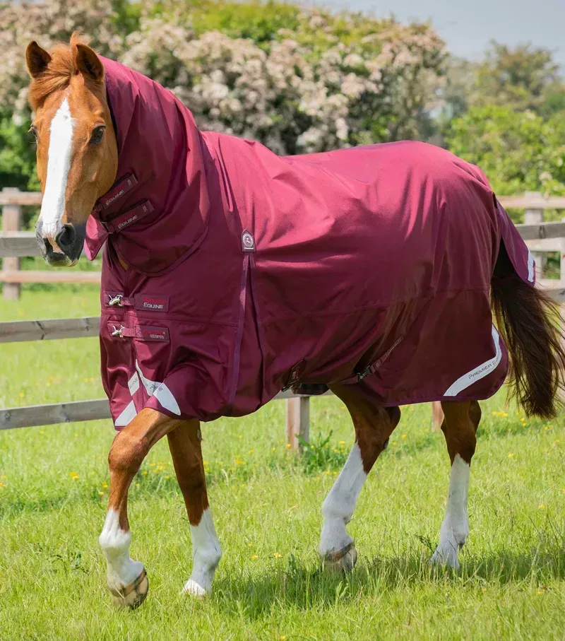 Premier Equine Buster Storm 90g Combo Turnout Rug With Classic Neck in Burgundy
