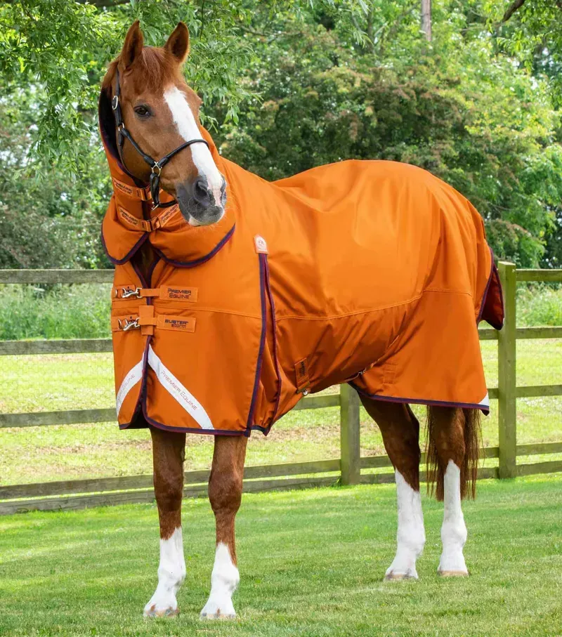 Premier Equine Buster Storm 200g Combo Turnout Rug With Classic Neck in Burnt Orange