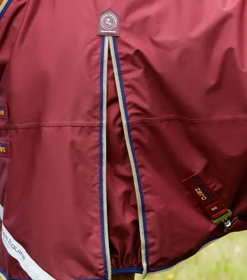 Premier Equine Buster Zero Turnout Rug With Classic Neck Cover in Burgundy-3