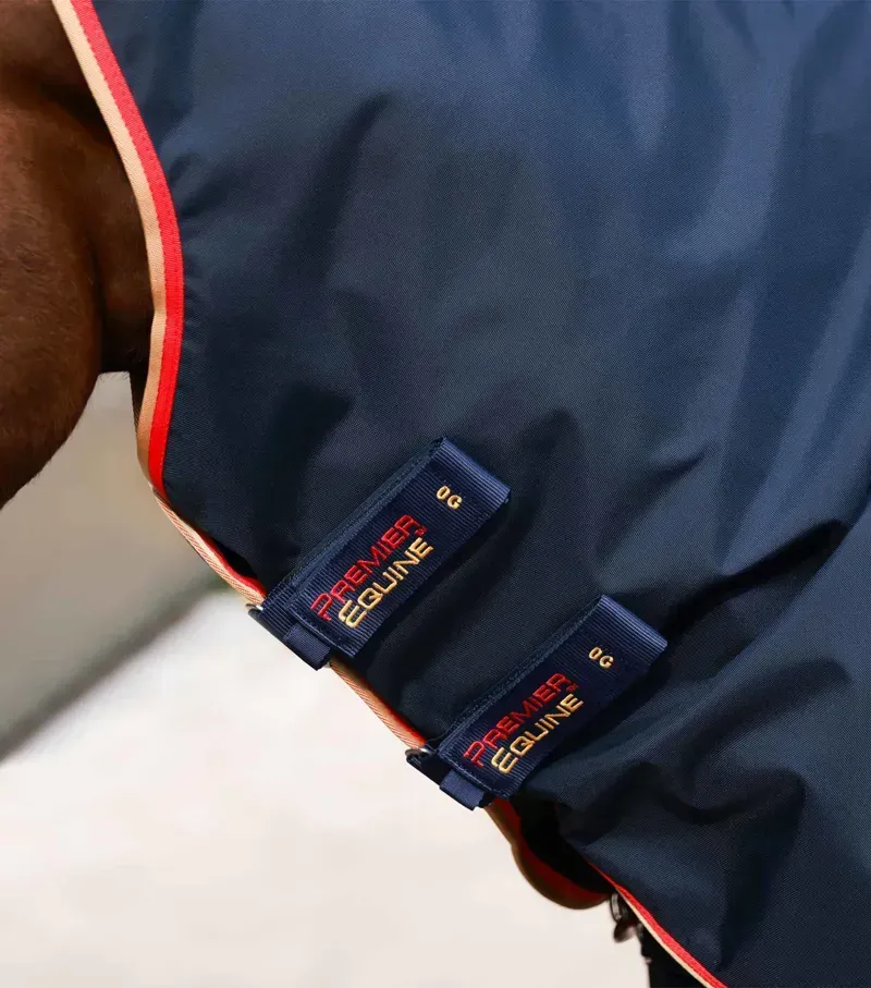 Premier Equine Buster Zero Turnout Rug With Classic Neck Cover in Navy-2