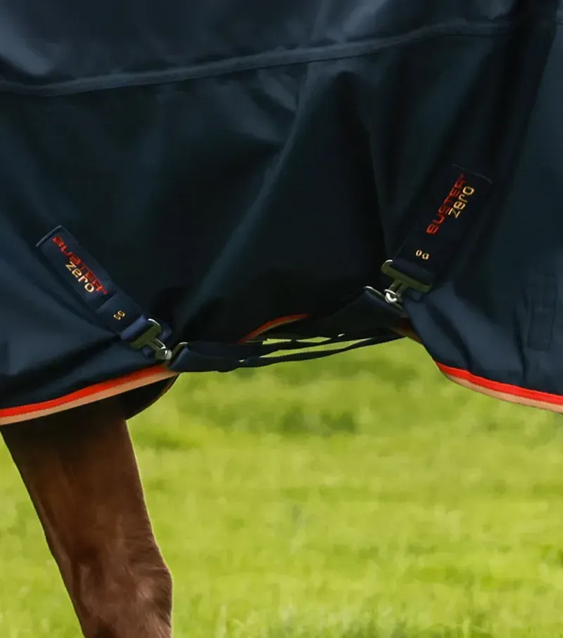 Premier Equine Buster Zero Turnout Rug With Classic Neck Cover in Navy-4