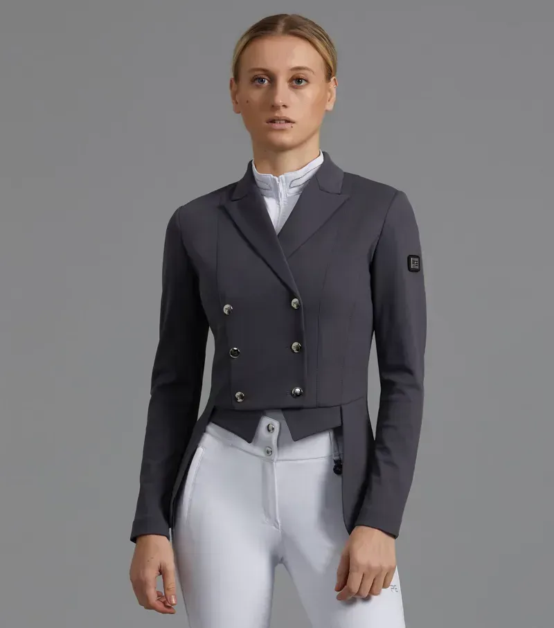 Premier Equine Ladies Capriole Short Tail Dressage Jacket in Grey