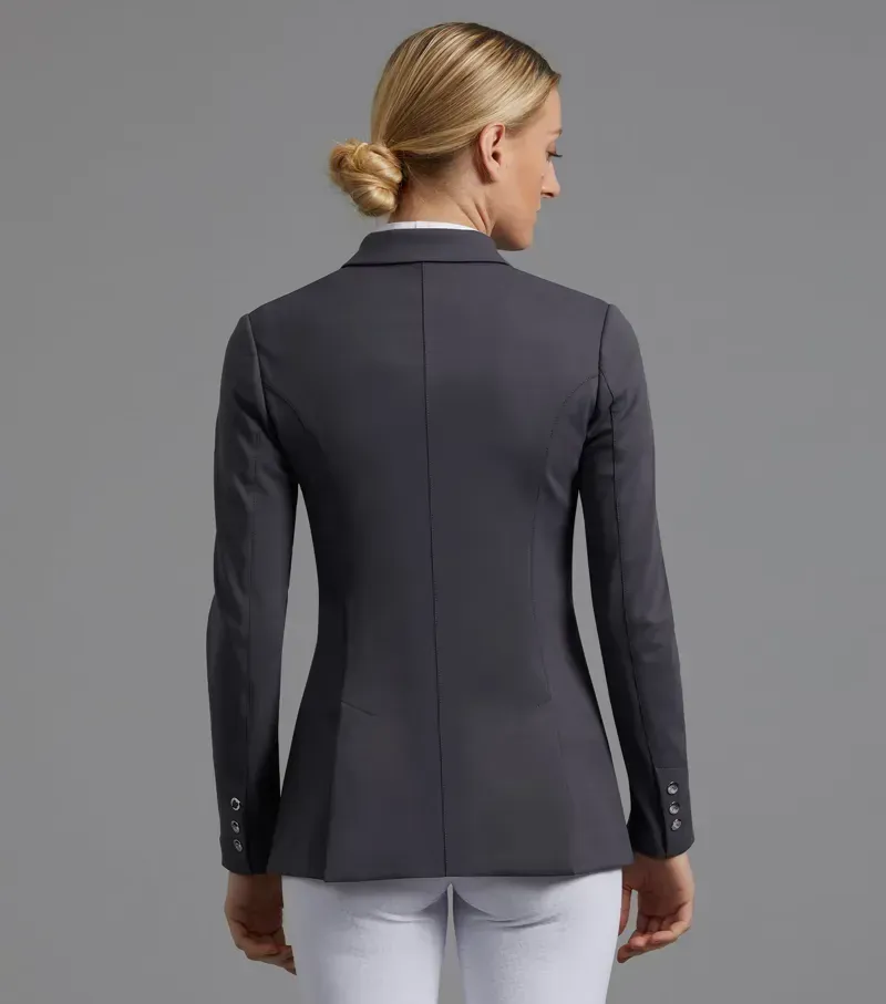 Premier Equine Ladies Capriole Short Tail Dressage Jacket in Grey-2