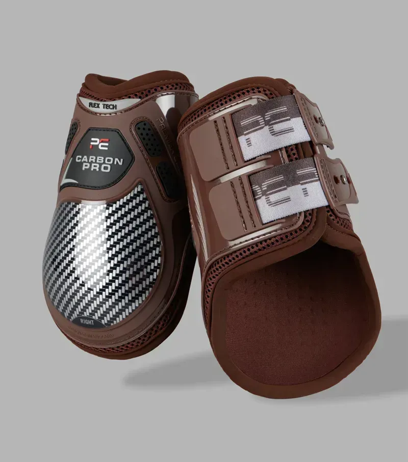 Premier Equine Medium Carbon Pro Fetlock Boots in Brown