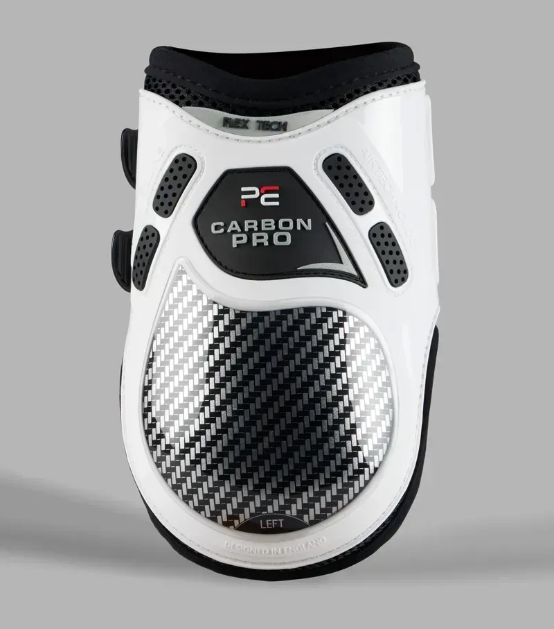 Premier Equine Small Carbon Pro Fetlock Boots in White-1