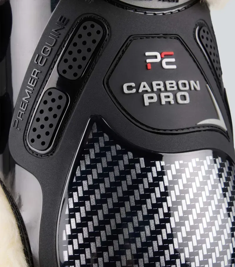 Premier Equine Carbon Pro Techno Wool Fetlock Boots in Black-2