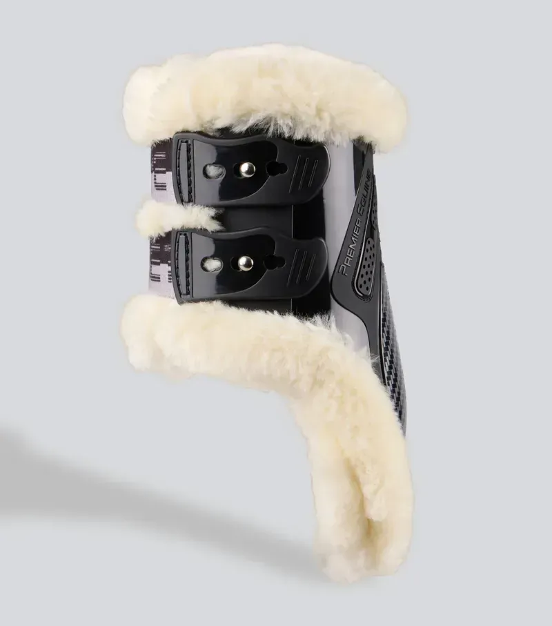 Premier Equine Carbon Pro Techno Wool Fetlock Boots in Black-3