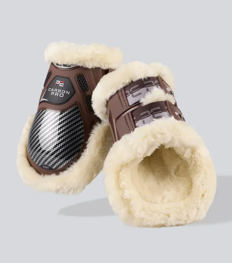 Premier Equine Carbon Pro Techno Wool Fetlock Boots in Brown