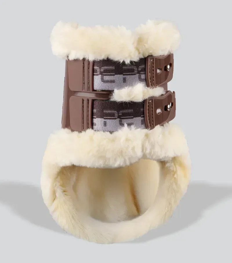 Premier Equine Carbon Pro Techno Wool Fetlock Boots in Brown-4