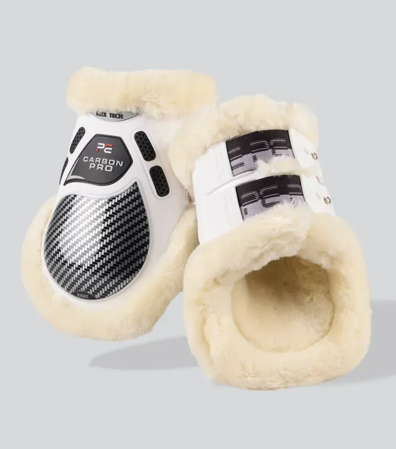 Premier Equine Carbon Pro Techno Wool Fetlock Boots in White