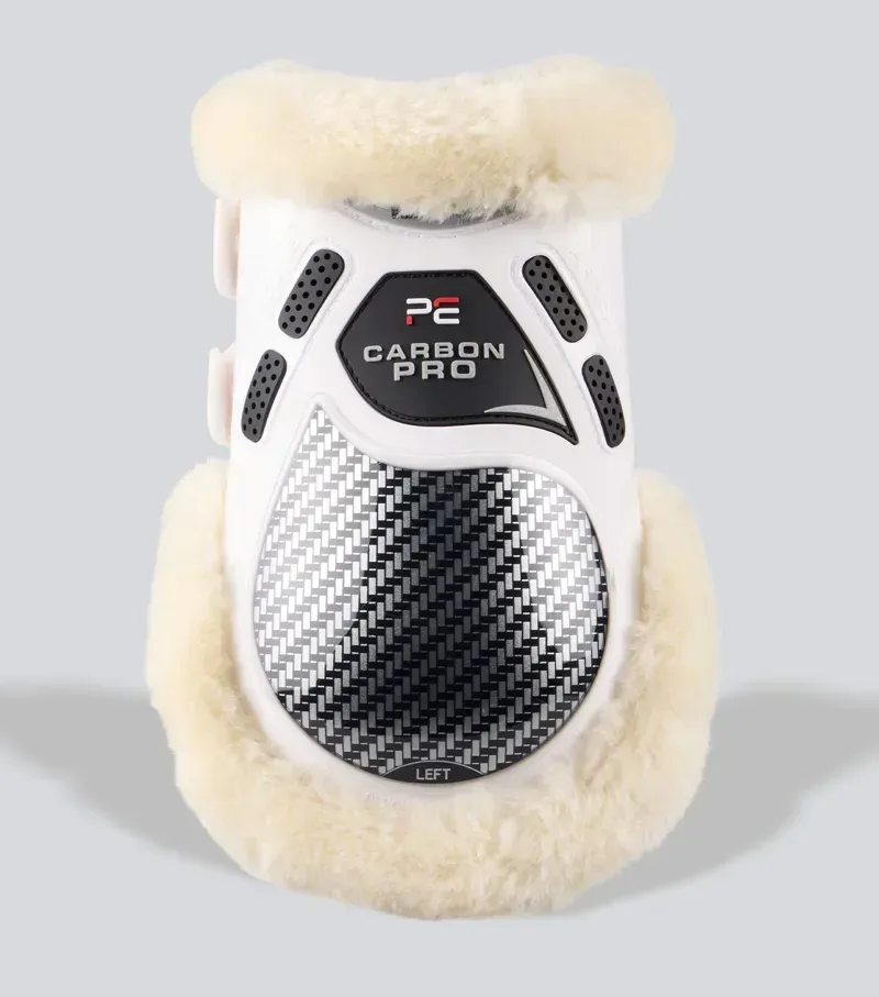 Premier Equine Carbon Pro Techno Wool Fetlock Boots in White-1