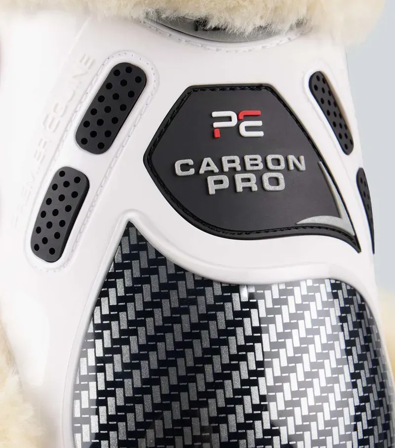 Premier Equine Carbon Pro Techno Wool Fetlock Boots in White-2