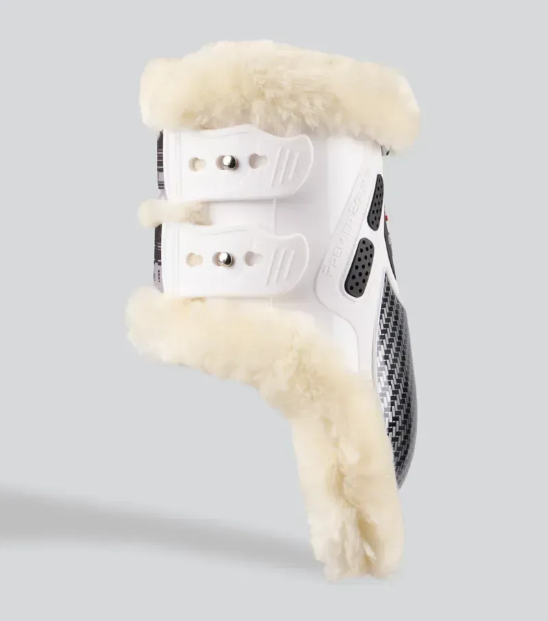 Premier Equine Carbon Pro Techno Wool Fetlock Boots in White-3