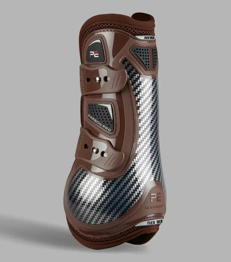 Premier Equine Small Carbon Pro Tendon Boots in Brown