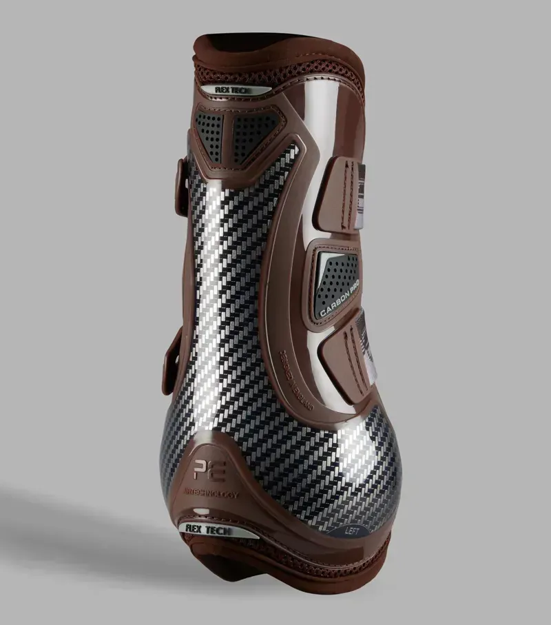 Premier Equine Small Carbon Pro Tendon Boots in Brown-1