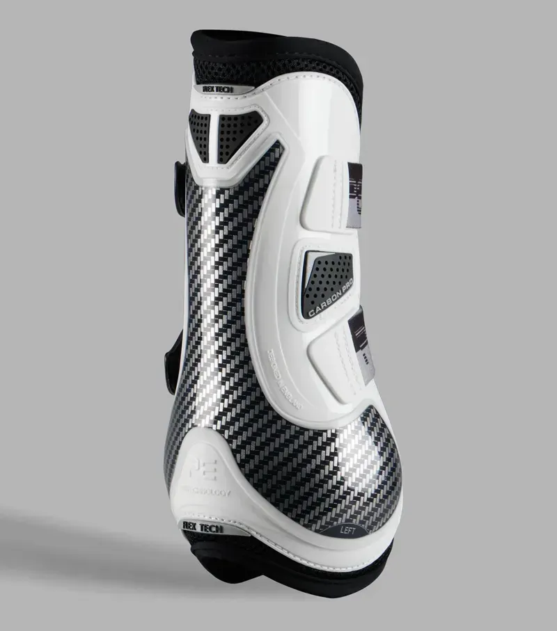 Premier Equine Small Carbon Pro Tendon Boots in White-1