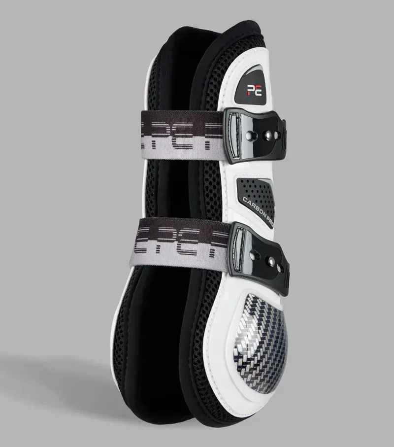 Premier Equine Small Carbon Pro Tendon Boots in White-3