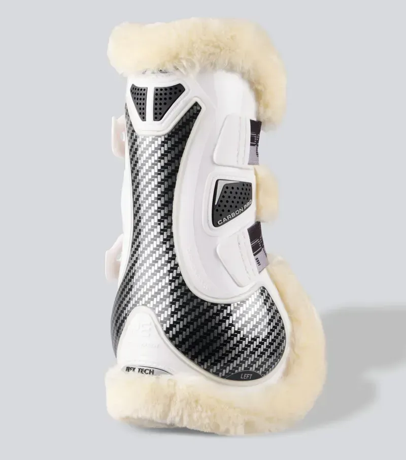 Premier Equine Carbon Pro Techno Wool Tendon Boots in White-1