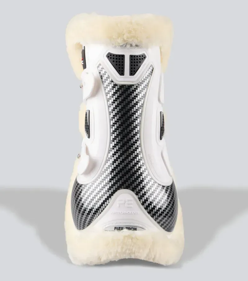 Premier Equine Carbon Pro Techno Wool Tendon Boots in White-2