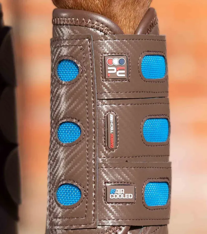 Premier Equine Carbon Tech Air Cooled Eventing Boots in Brown-3